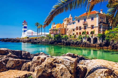 From Lisbon: Sintra, Pena, Regaleira, Cabo Roca Coast and Cascais 8h